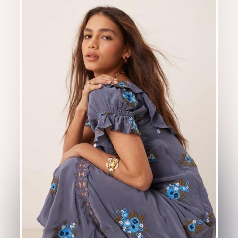 Free People Bali Santa Cruz Ruffle Dress, Medium - Picture 3 of 11